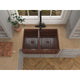 Dalmatia Farmhouse Handmade Copper 33 in. 40/60 Double Bowl Kitchen Sink with Grape Vine Design in Polished Antique Copper