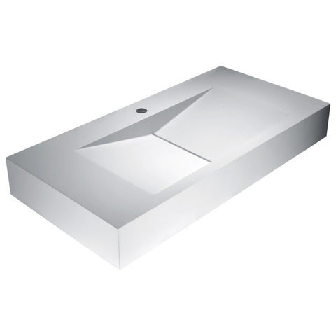 Althea Solid Surface Vessel Sink in Matte White