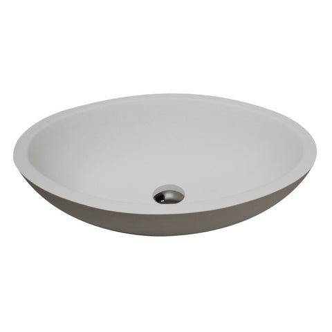 LS-AZ608 - ANZZI Maine 1-Piece Solid Surface Vessel Sink with Pop Up Drain in Matte White