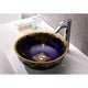 LS-AZ187 - ANZZI Scepter Series 17 in. Bathroom Vessel Sink with Scratch-Tough and Stain-Resistant Surface in Blue Hammered Glass
