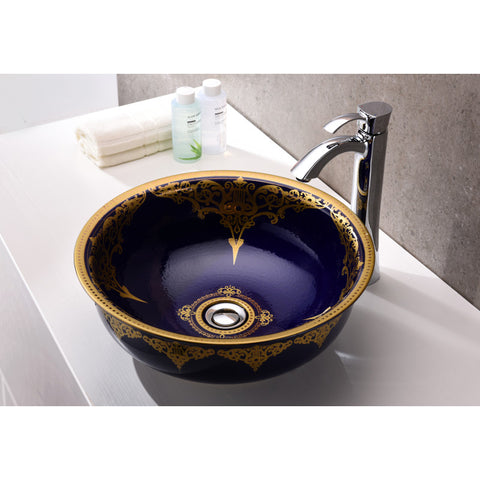 LS-AZ8206 - ANZZI Sauano Series Vessel Sink in Royal Blue