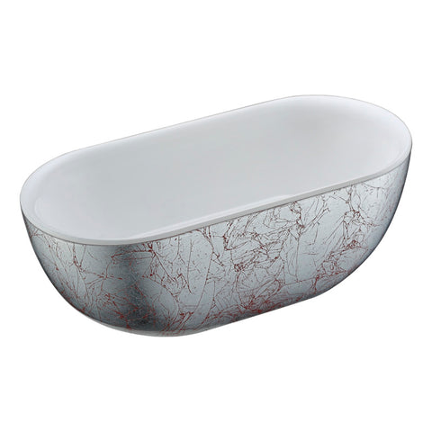 Knight Series 6 ft. Freestanding Bathtub in Crimson Snow