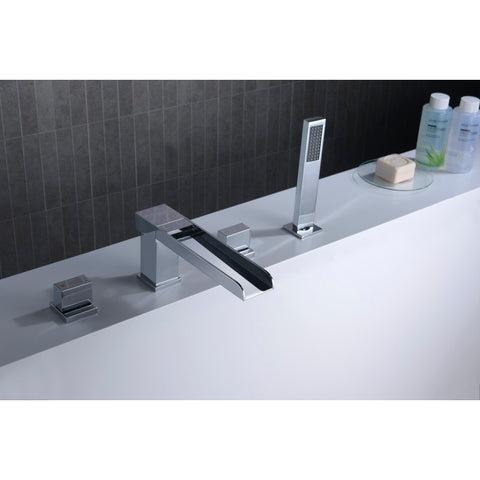 FR-AZ039CH - ANZZI Glymur 2-Handle Deck-Mount Roman Tub Faucet in Chrome