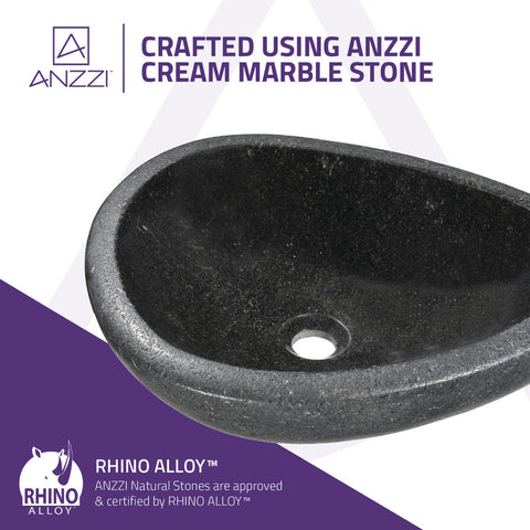 ANZZI Twin Vessel Sink in Desert Black